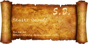 Steitz Dezső névjegykártya